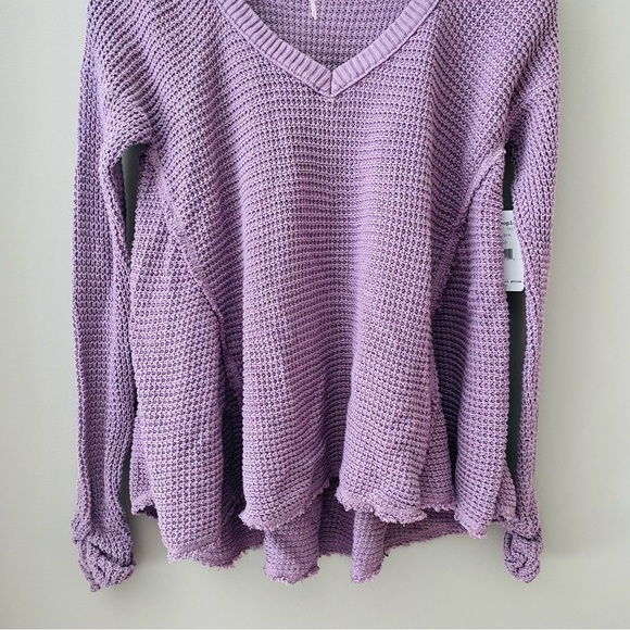 Free People Moonshine Cold Shoulder Fridge Sweater Purple Sz XS - Picture 3 of 9